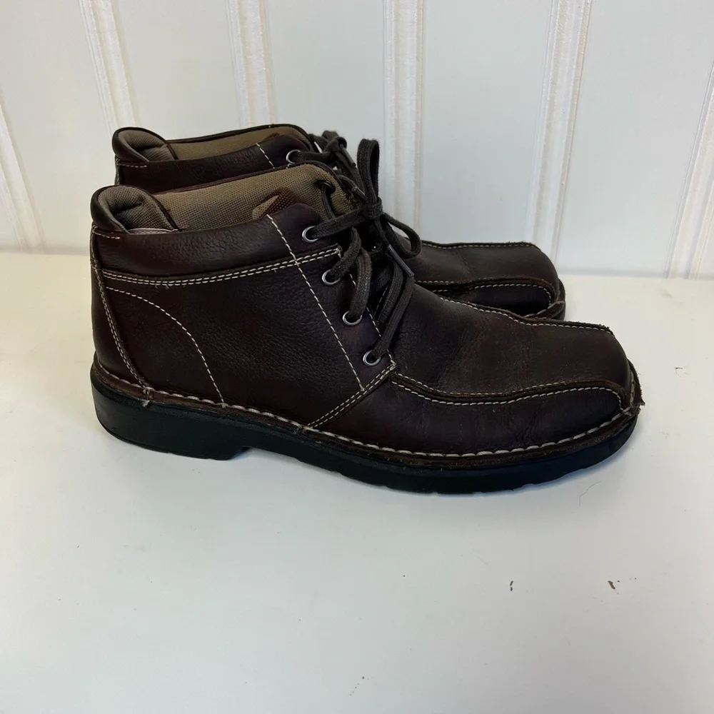 Clark's Gerrard Brown Leather Ankle Boots Size 8 Men's